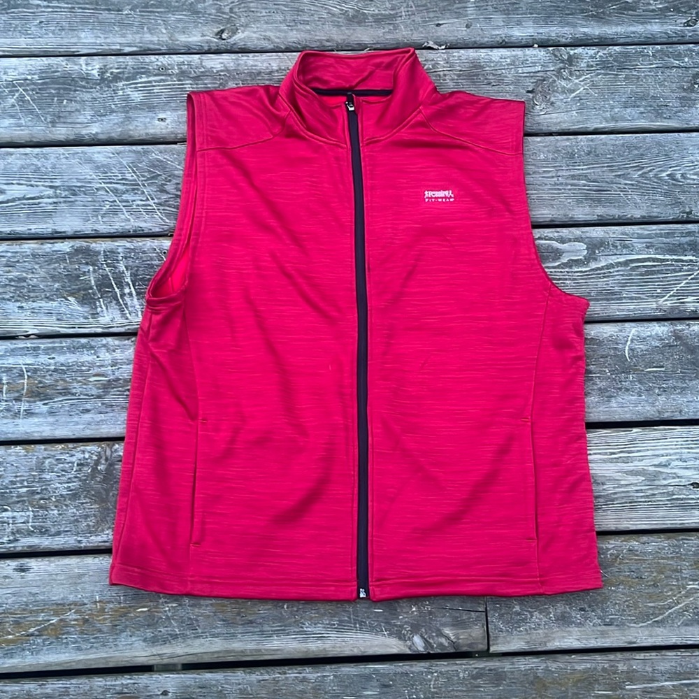 RUNNING ROOM Red Fit Wear Vest Mens XXL Sleeveless Zip Up Activewear